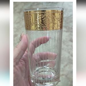 ⭐ 22k Vintage Six MCM Hollywood Regency Tyrol Icicle Highball Collins Glasses
